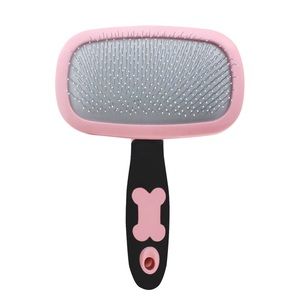 Pet grooming slicker brush, dog cat rabbit...-Pink
